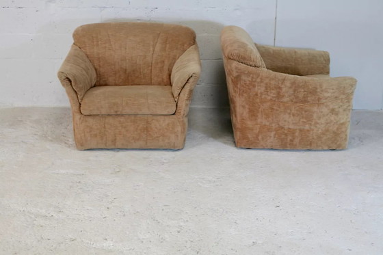 Image 1 of 2x Fauteuil Velours "Caramel Blond"
