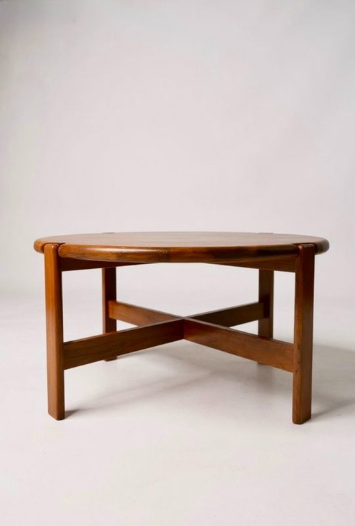 Table basse ronde vintage - Niels Bach - 1970