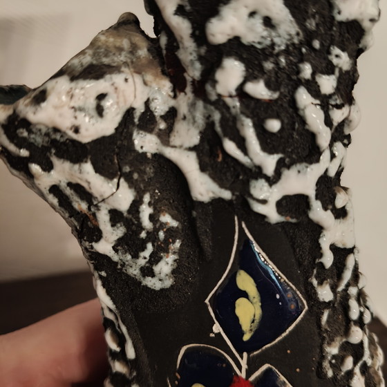 Image 1 of Vintage San Marino Brutalist Lava Ceramic Vase Set – Mid Century Italian Pottery