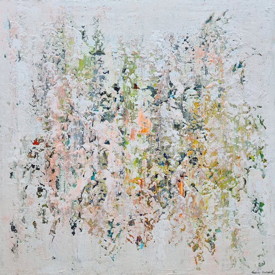 Image 1 of Frances Eckhardt - 80x80 cm abstract colorful painting, hand-painted, framed