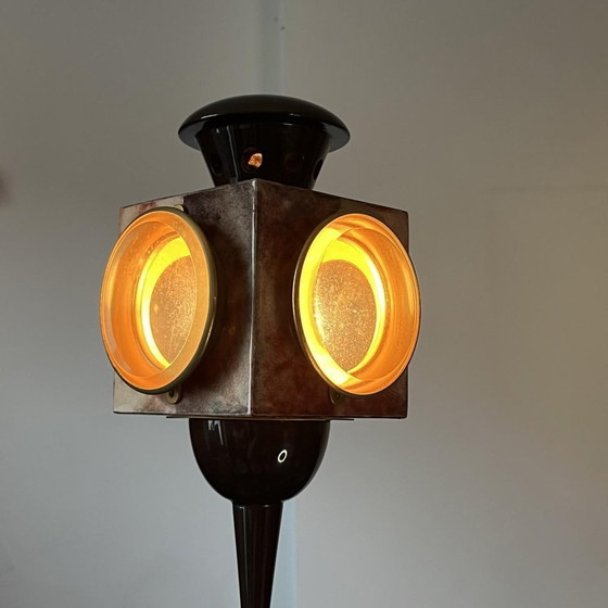 Oiseau Vloerlamp in gelakt rood geitenperkament van Aldo Tura, Italië, jaren 50 – Vloerlampen, Wood, Design (photo 6 of 19)