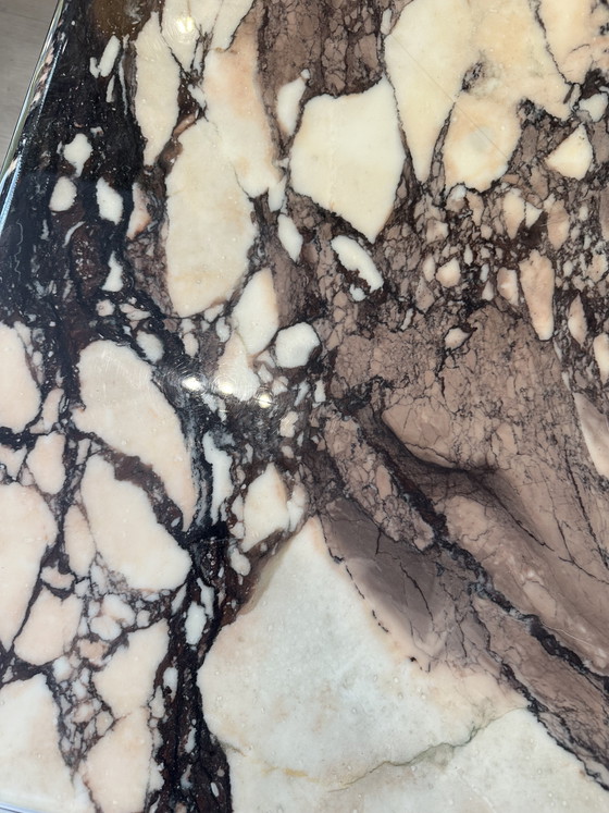 Image 1 of Vintage design salontafel marmeren blad