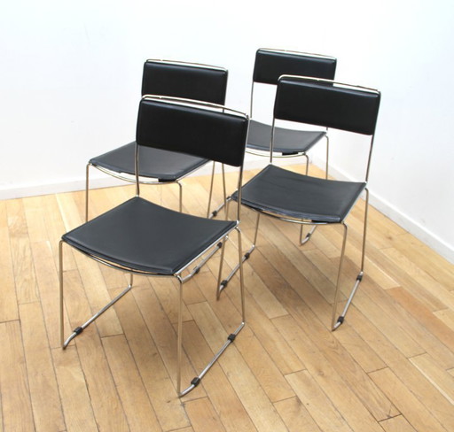 Suite aus 4 Design-Esszimmerstühlen