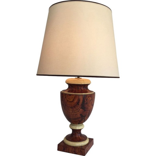 Lámpara decorativa vintage de madera lacada, 1970