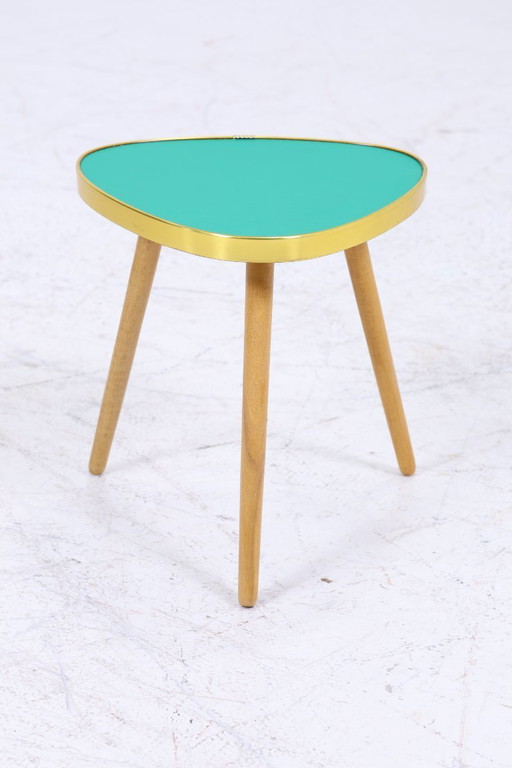 Vintage flower table | Mid - Century kidney-shaped table | side tables light green 60s #07-34