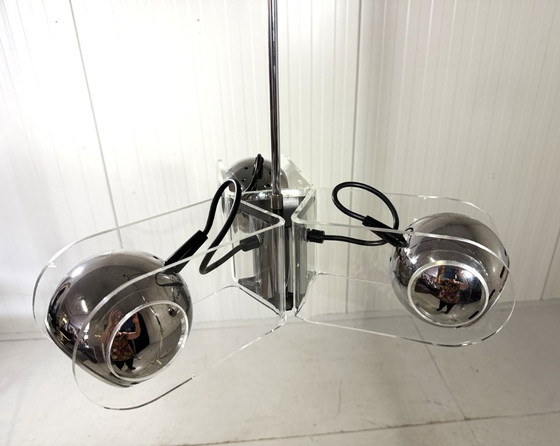 Image 1 of Lampada a sospensione in plexiglass stile Gino Sarfatti, anni '70