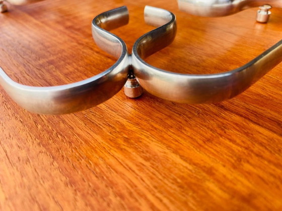 Image 1 of Art Deco, vintage, verzilverde onderzetter uit Italië, jaren 1940