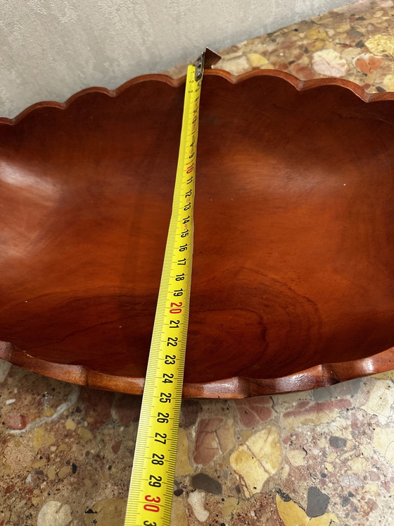 Image 1 of Vintage Reddish Carved Wooden Bowl/Empty Tray - 41/25/H 8 Cm