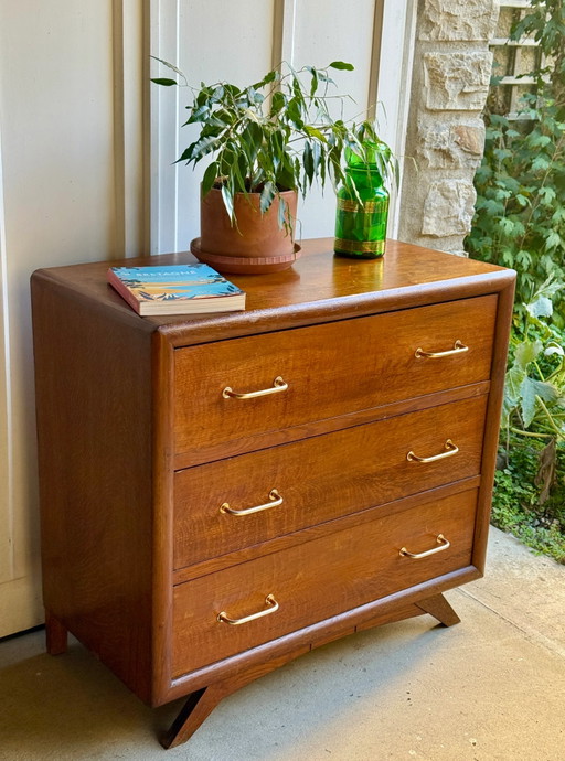 50s/60s Vintage Wooden Dresser with Compass Legs