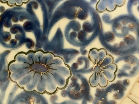 Grote Bernardaud Limoges schaal - "Versailles" model - 31 cm - Polychrome en gouden decoratie - 1900-1927 (photo 14 of 30)