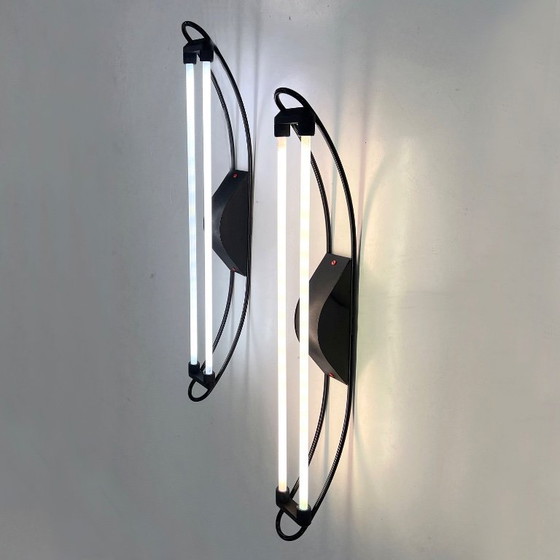 Image 1 of Arced Black Neon Wall Lamp by Gian N. Gigante for Zerbetto, 1980s