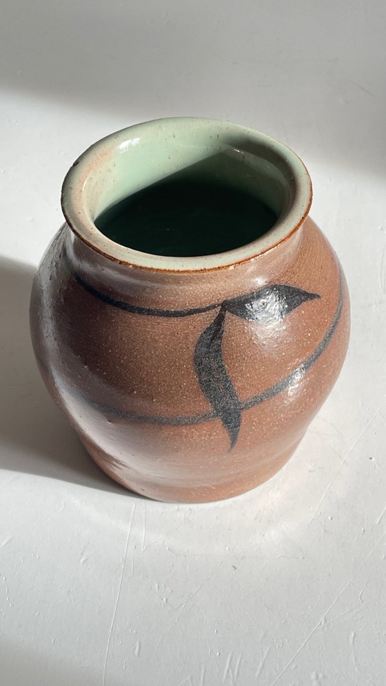 Vintage Signed Handcrafted Stoneware Vase – RG, Ceramic (photo 19 of 31)