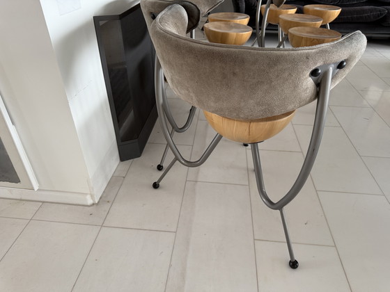 Image 1 of 6 rare sedie da pranzo postmoderne – di Rob Eckhardt (anni '80)