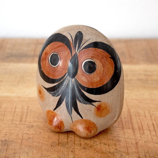 Petite figurine de hibou Tonala, art populaire mexicain