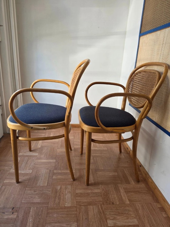 2 poltrone Thonet 215 F originali in legno curvato con paglia di Vienna – Sedie da pranzo, Textile (photo 2 of 5)