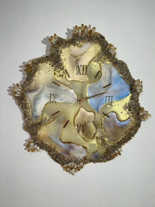 Horloge murale de luxe en résine époxy