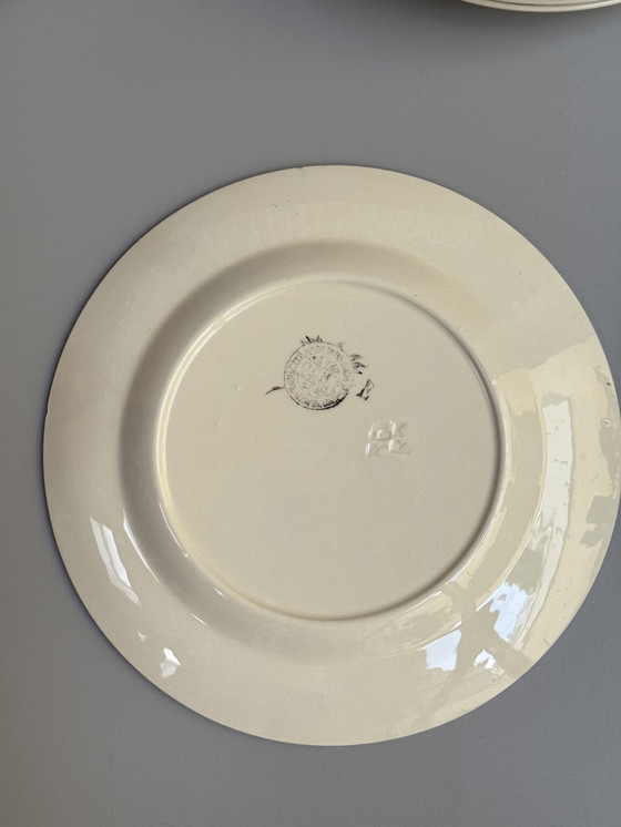 Image 1 of Set di 12 piatti da dessert o da colazione vintage Boch Frères - anni '40