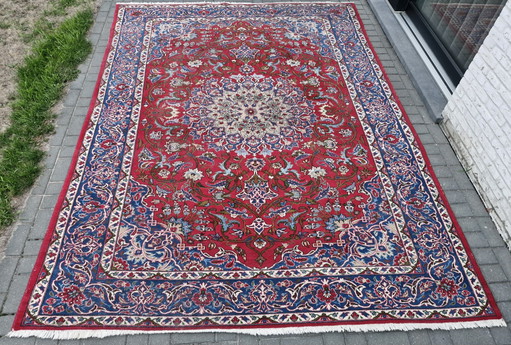Alfombra Kashan anudada a mano 350x258