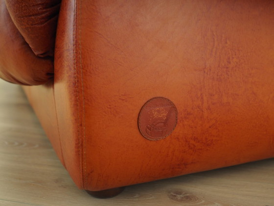 Image 1 of Red leather sofa, Italian design, 1970s, manufacturer: PelleRossi