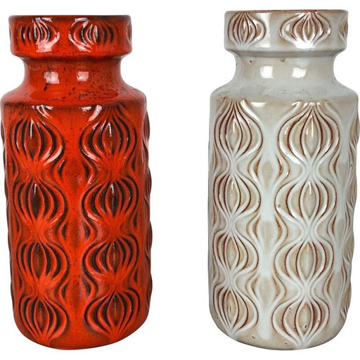 Paire de vases en poterie vintage "Onion" par Scheurich, Allemagne 1970