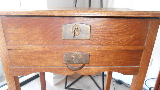 Image 1 of Dressing table - Sidetable with faceted mirror & drawer, 4 compartments