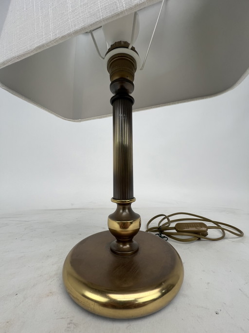 Vintage Herda tafellamp messing - type 161780 / klasse II – tafellampen, Textile, Brass (photo 2 of 6)