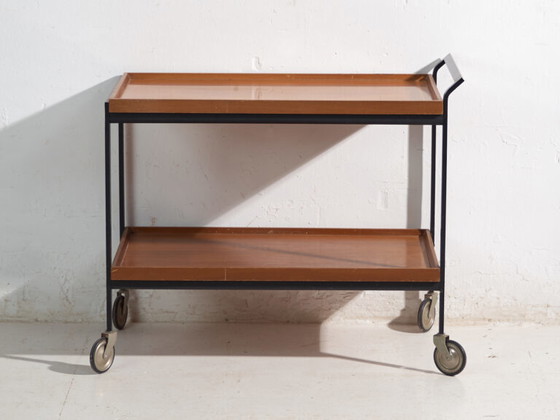 Carrito de servicio antiguo OPAL – Alemania, circa 1960 – Carritos de bar, Wood, polished steel (photo 30 of 40)