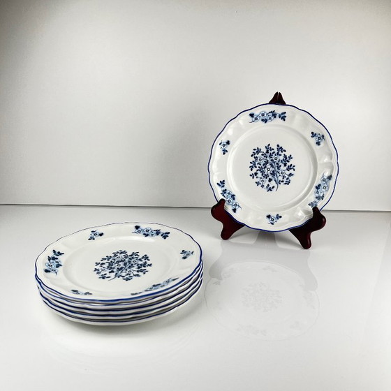 Image 1 of Set di 6 piatti da dessert Blue Flowers, KG Lunéville