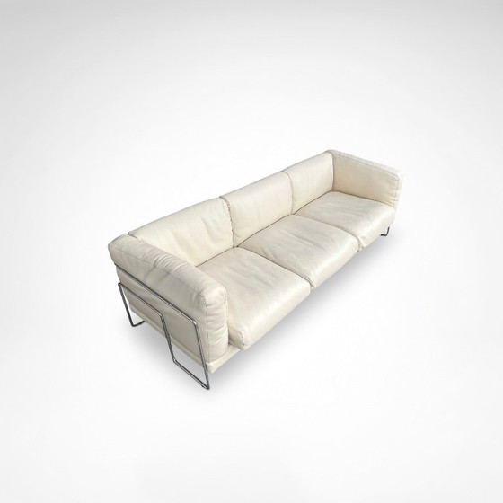 Pen Club 3-zitsbank van Kwok Hoi Chan voor Steiner Frankrijk, jaren 80. – 3-5 zitsbanken, Leather, Metal (photo 4 of 13)
