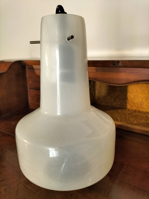 Vintage Opaline Glass Spider Hook Pendant Lamp, 1960s