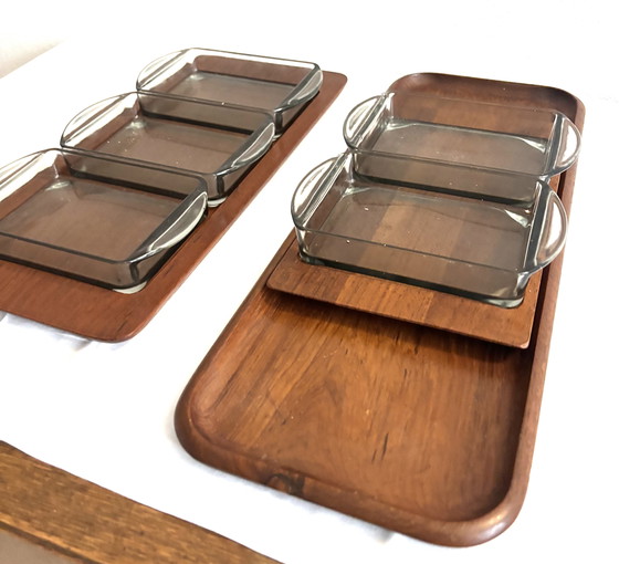 Image 1 of Carrusel de aperitivos Digsmed con bandejas de Holmegaard, Dinamarca. Juego de 17 piezas.