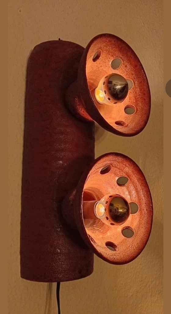 Image 1 of Vintage Brutalist Wandlamp Jaren 70 space age Fatlava 