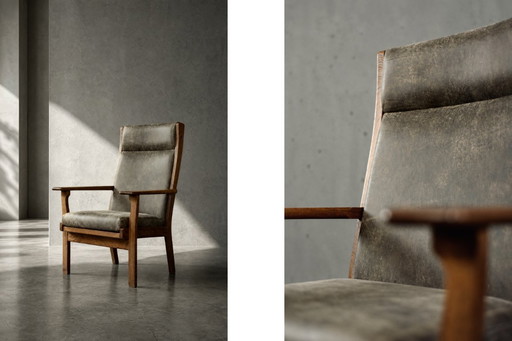 Vintage Mid-Century Danish Modern Model GE-181-A Armchair by Hans J. Wegner for Getama, 1950s