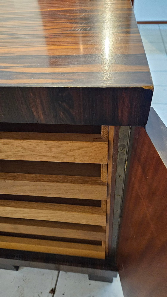 Image 1 of Scrivania Art Déco indipendente con sedia, ebano Makassar