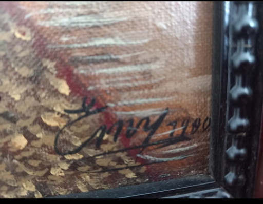 🌸 Superb Oil on Canvas "Bouquet of Poppies" - Signed EMY & Dated 1980