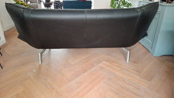 Image 1 of Black leather 3-seater Leolux Tango sofa