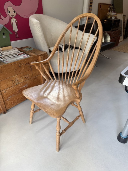 Vintage Windsor Spijlenstoelen Met Armleuning – eetkamerstoelen, Wood (photo 2 of 5)