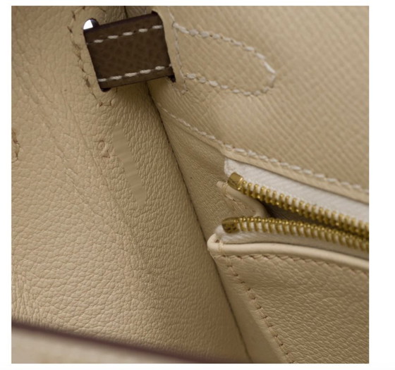 Image 1 of Sac HERMES Kelly 25 en Cuir Blanc - 103494