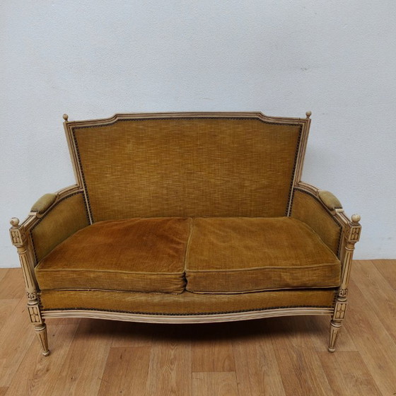 Image 1 of Antikes Sofa und Sessel im Stil Ludwigs XVI.