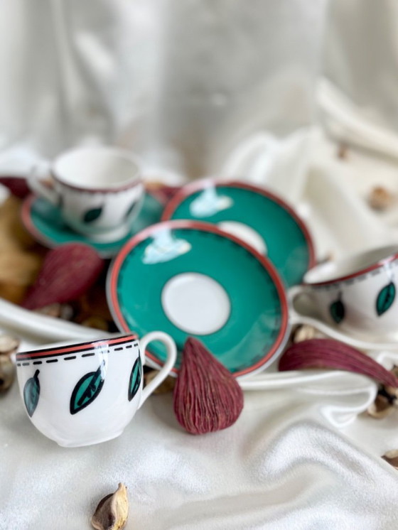 Image 1 of Villeroy Boch Service à café - Città & Campagna - 3 tasses + soucoupes - années 90