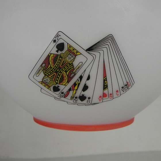 Murano hanglamp met afbeeldingen van speelkaarten in opaline glas, jaren 60 – Hanglampen (photo 12 of 22)