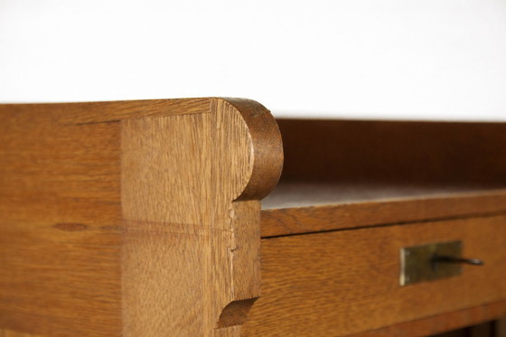 Image 1 of Mobiletto portadocumenti vintage industriale in rovere inglese con cassetti, anni '20