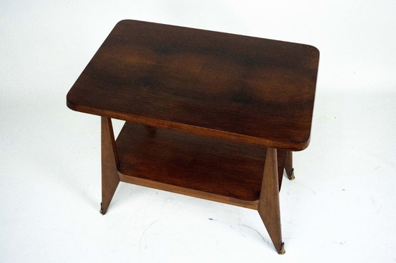 Image 1 of Mesa auxiliar italiana de madera de mediados de siglo. Italia, década de 1950.