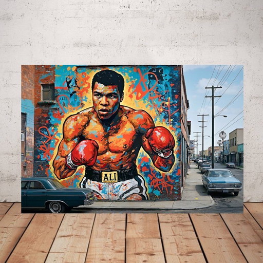 Photo printed on plexiglass / Muhammad Ali / Street art / Limited edition