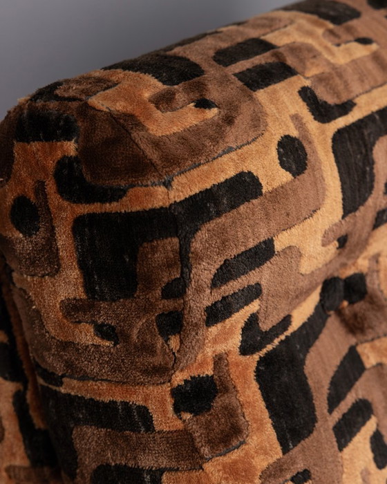 Image 1 of PAAR VINTAGE VEELKLEURIGE FLUWELEN FAUTEUILS UIT DE JAREN 70, ITALIAANS DESIGN