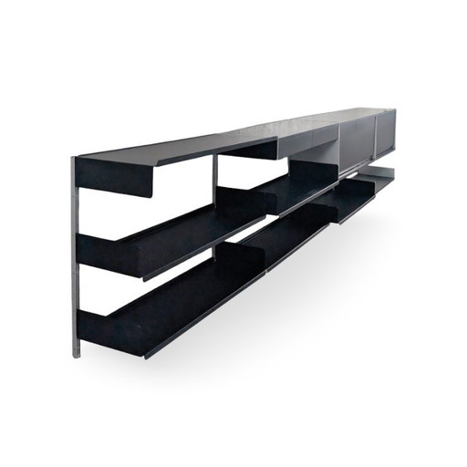 Étagère murale Dieter Rams 606, buffet noir Vitsoe, design Bauhaus