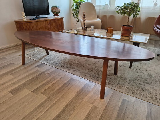 Image 1 of Salontafel | vintage look 1960s | hout | ovaal