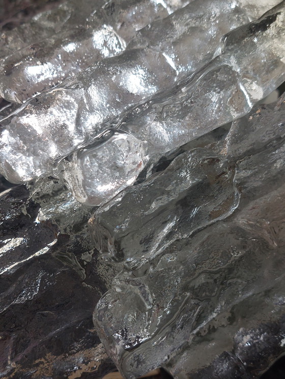 Image 1 of Pair of Magnificent Ice Glass Sconces Designed by J.T.Kalmar for Franken KG (Austria | 1960)