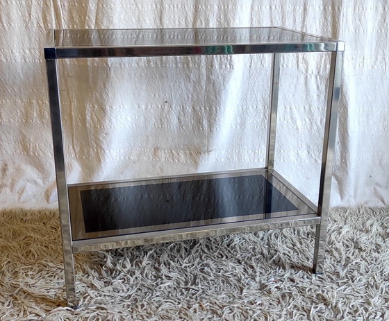 Image 1 of Consolle di design in metallo cromato e vetro - anni '70/'80
