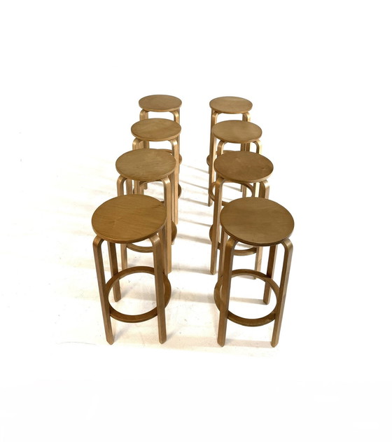 Image 1 of 8x tabouret de bar vintage en contreplaqué, style Alvar Aalto '80s